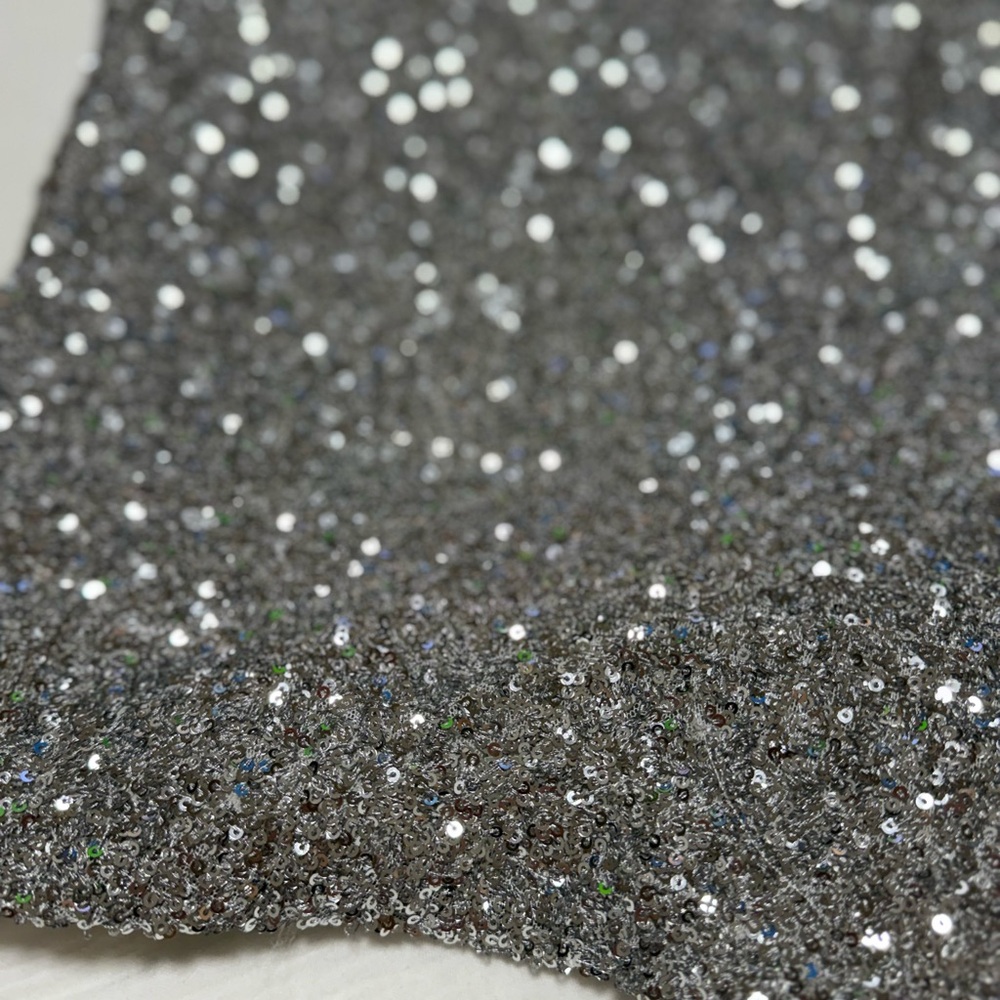 Zara Silver Sequin High-Waist Shorts - Picture 4 of 4